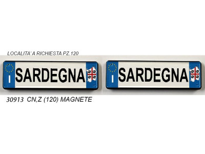 Sud Arca Snc MAGNETE TARGA AUTO SARDEGNA