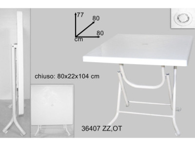 Sud Arca Snc TAVOLO PIEGHEVOLE BIANCO 80*80
