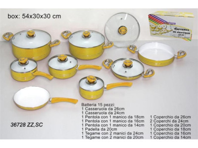Sud Arca Snc BATTERIA PENTOLE 15PZ. GIALLO