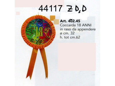 Sud Arca Snc COCCARDA 18 ANNI Diam. 32 CM.
