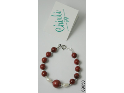 Sud Arca Snc BRACCIALE PERLE SFERE ROSSE