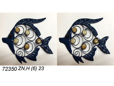 Sud Arca Snc PESCE METALLO MURO 24 BLU