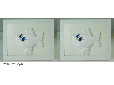 Sud Arca Snc QUADRETTO PESCE BUFFO BIANCO 1