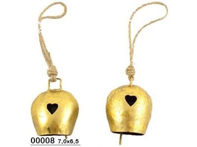 Sud Arca Snc CAMPANA METALLO C/CUORE DORATO
