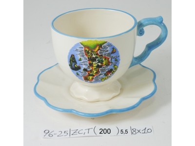 Sud Arca Snc TAZZA C/PIATTINO BIA-AZZ.LOC.
