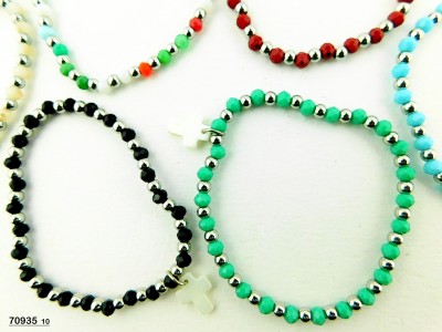 BRACCIALE CRIST.C/CROCE COL.AS