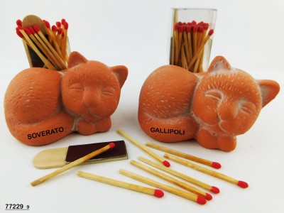 GATTO PORTA FIAMMIFERI