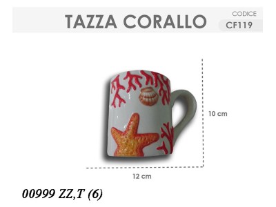 TAZZA DEC.CORALLO 12X8X10