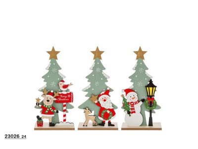 ALBERO NATALE LEGNO 3 ASS. 24