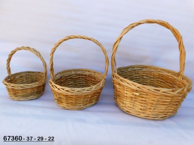 TRIS PANIERI OVALI C/MANICI